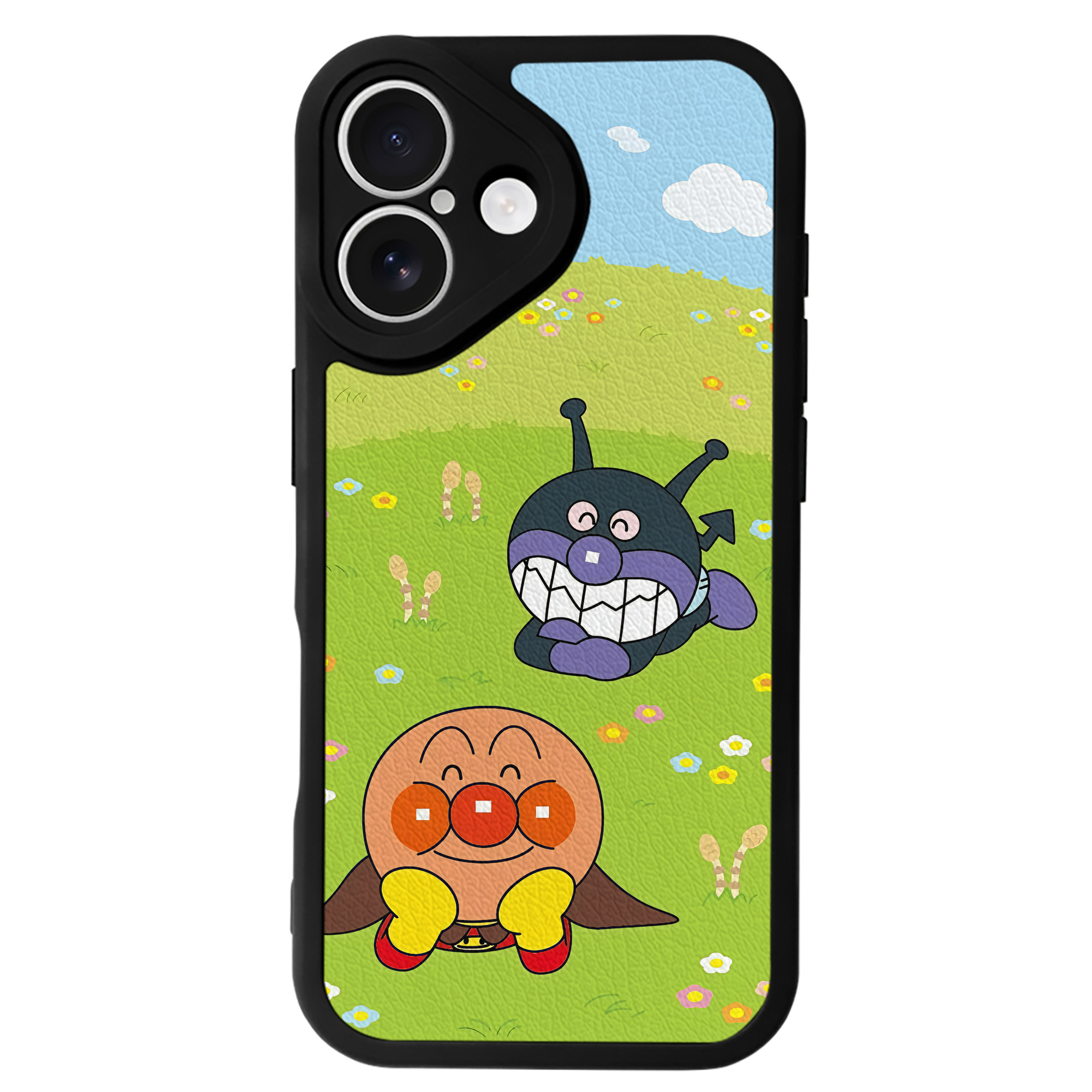 （画像用） アンパンマン Anpanman 【iPhone 16シリーズ対応】シリコンスマホケース（レザー調） 材質：シリコン